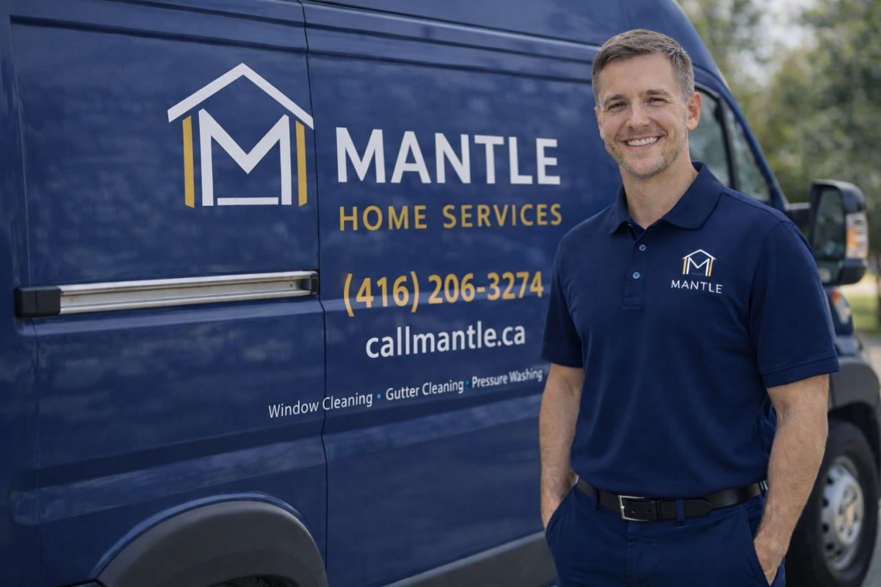 Mantle Home Services van at a premium Toronto home