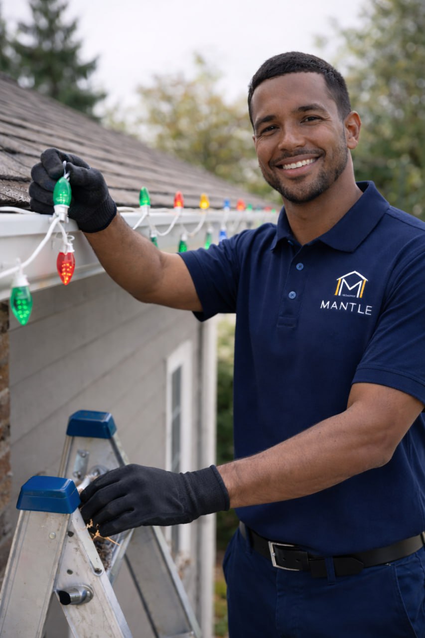 Professional holiday lights installation on a Scarborough home by MANTLE